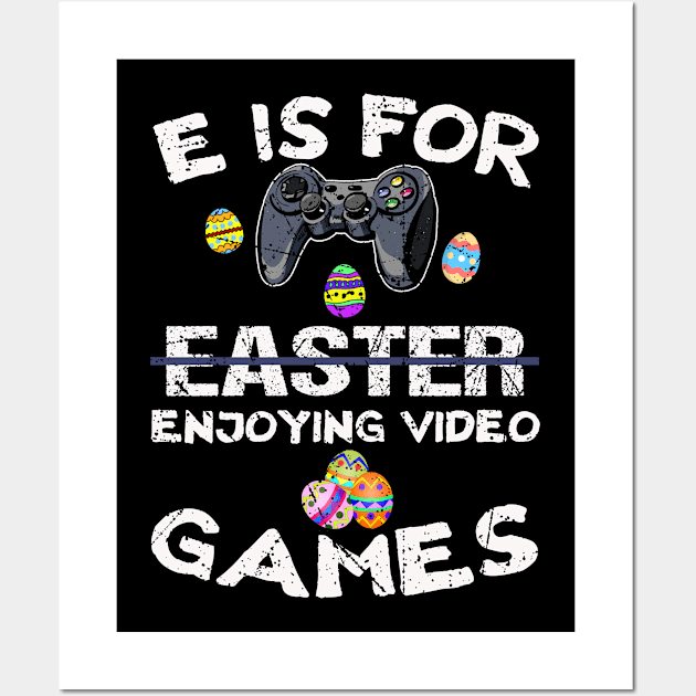 E Is For Easter Enjoying Video Games Wall Art by US GIFT